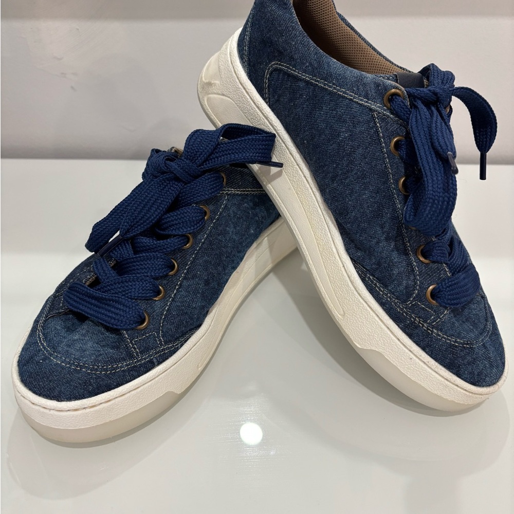 Denim Blue Lace-Up Sneakers